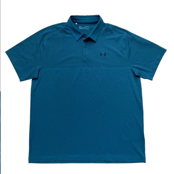 Under Armour Mens Sz XL/TG/XG Turquoise Heatgear Short Sleeve Polo Shirt - Picture 3 of 6